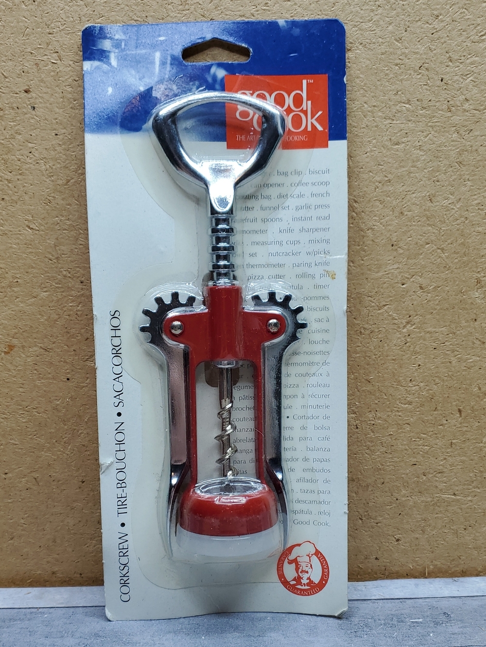 Good Cook Red Winged Corkscrew with Bottle Opener 12534 NIP